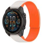 For Garmin 26mm Vertical Striped Magnetic Silicone Quick Release Watch Band(Starlight Orange)