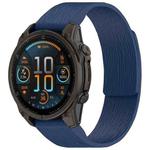 For Garmin 22mm Vertical Striped Magnetic Silicone Quick Release Watch Band(Dark Blue)