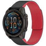 For Garmin 20mm Vertical Striped Magnetic Silicone Quick Release Watch Band(Black Red)