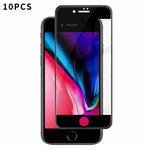For iPhone 8 Kalebol 10pcs High-Aluminum Screen-Printed Full-Coverage Anti-Fingerprint Black-Bordered HD Tempered Glass Film