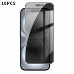 For iPhone 16 Kalebol 10pcs High-Aluminum Screen-Printed Full-Coverage Anti-Fingerprint Black-Border Privacy Tempered Glass Film