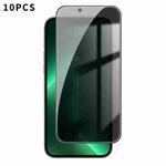 For iPhone 13 Pro Max Kalebol 10pcs High-Aluminum Screen-Printed Full-Coverage Anti-Fingerprint Black-Border Privacy Tempered Glass Film