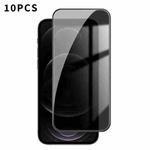 For iPhone 12 Pro Kalebol 10pcs High-Aluminum Screen-Printed Full-Coverage Anti-Fingerprint Black-Border Privacy Tempered Glass Film