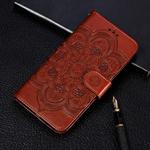 Mandala Embossing Pattern Horizontal Flip Leather Case for Huawei Honor 20 , with Holder & Card Slots & Wallet & Photo Frame &  Lanyard(Brown)