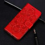 Mandala Embossing Pattern Horizontal Flip Leather Case for Huawei Honor 20 , with Holder & Card Slots & Wallet & Photo Frame &  Lanyard(Red)