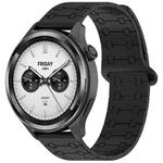 22mm Five Beads Armor Magnetic Silicone Watch Band(Black)