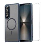 For Sony Xperia 1 VII ENKAY Hat-Prince MagSafe Matte Translucent Shockproof Phone Case with Large Arc Edge Film(Blue)