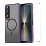 For Sony Xperia 1 VII ENKAY Hat-Prince MagSafe Matte Translucent Shockproof Phone Case with Large Arc Edge Film(Purple)