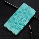 Mandala Embossing Pattern Horizontal Flip Leather Case for Motorola Moto P40 Play, with Holder & Card Slots & Wallet & Photo Frame &  Lanyard(Green)