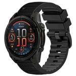 For Garmin 26mm Two Color Silicone Hybrid Leather Nylon Quick Release Watch Band(Black Nylon+Silicone)