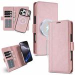 For iPhone 17 Pro Kalebol Strong Magnetic MagSafe Ring 2 In 1 Split Leather Phone Case(Rose Gold)