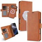 For iPhone Air Kalebol Strong Magnetic MagSafe Ring 2 In 1 Split Leather Phone Case(Brown)