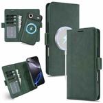 For iPhone Air Kalebol Strong Magnetic MagSafe Ring 2 In 1 Split Leather Phone Case(Green)