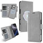 For iPhone 15 Pro Max Kalebol Strong Magnetic MagSafe Ring 2 In 1 Split Leather Phone Case(Gray)