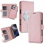 For iPhone 15 Pro Max Kalebol Strong Magnetic MagSafe Ring 2 In 1 Split Leather Phone Case(Rose Gold)