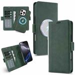 For iPhone 14 Pro Max Kalebol Strong Magnetic MagSafe Ring 2 In 1 Split Leather Phone Case(Green)