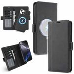 For iPhone 14 Kalebol Strong Magnetic MagSafe Ring 2 In 1 Split Leather Phone Case(Black)
