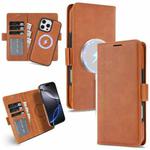 For iPhone 13 Pro Max Kalebol Strong Magnetic MagSafe Ring 2 In 1 Split Leather Phone Case(Brown)