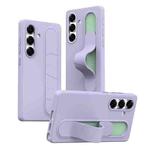 For Samsung Galaxy S24 5G Intelligent Control Button Wristband Phone Case(Lola Purple)