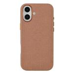 For iPhone 17 Kalebol Fabric-Textured Perforated MagSafe PC Phone Case(Reddish Brown)