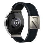 22mm Z-Shaped Magnetic Clasp Two Color Nylon Watch Band(Black+Gray)