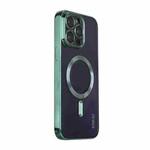 For iPhone 16 Pro Max ENKAY Hat-Prince Magsafe Electroplated TPU Clear Shockproof Phone Case(Green)
