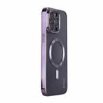 For iPhone 16 Pro ENKAY Hat-Prince Magsafe Electroplated TPU Clear Shockproof Phone Case(Purple)