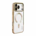 For iPhone 17 Pro ENKAY Hat-Prince Magsafe Electroplated TPU Clear Shockproof Phone Case(Golden)