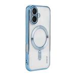 For iPhone 17 ENKAY Hat-Prince Magsafe Electroplated TPU Clear Shockproof Phone Case(Blue)