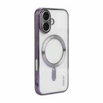 For iPhone 17 ENKAY Hat-Prince Magsafe Electroplated TPU Clear Shockproof Phone Case(Purple)