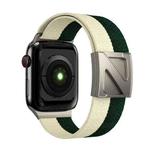 For Apple Watch 42mm / 41mm / 40mm / 38mm Z Shaped Magnetic Clasp Two Color Nylon Watch Band(Starlight Green)