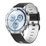 22mm Quick Release Buckle Diamond Texture Two Color Silicone Watch Band(Black White)