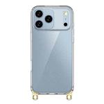 For iPhone 17 Pro Max Kalebol Minimalist High Transparency Multi Color Lanyard Hole Phone Case(Gold)