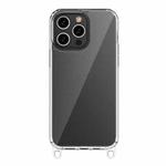 For iPhone 15 Pro Max Kalebol Minimalist High Transparency Multi Color Lanyard Hole Phone Case(Transparent)