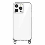 For iPhone 13 Pro Max Kalebol Minimalist High Transparency Multi Color Rotating Lanyard Hole Phone Case(Black)