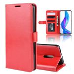 R64 Texture Single Fold Horizontal Flip Leather Case for OPPO Realme X, with Holder & Card Slots & Wallet(red)