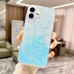 For iPhone 16 Sequins Glitter Gradient Epoxy TPU Phone Case(Blue)