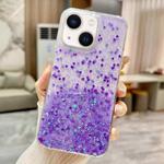 For iPhone 15 Sequins Glitter Gradient Epoxy TPU Phone Case(Purple)