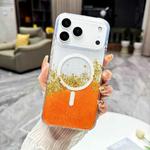 For iPhone 17 Pro Gilding MagSafe Hybrid Clear TPU Phone Case(Orange)