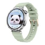 18mm Wave Texture Rose Gold Buckle Silicone Watch Band(Leaf Green)