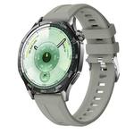 22mm Vertical Stripes Silver Buckle Solid Color Silicone Watch Band(Starlight Grey)