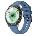 22mm Vertical Stripes Black Buckle Solid Color Silicone Watch Band(Topaz Blue)