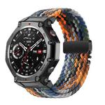 For Amazfit T-Rex 3 Parachute Buckle Elastic Nylon Braided Quick Release Watch Band(Camouflage Colorful)