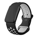 For WHOOP 5.0 Regular Reverse Buckle Breathable Silicone Sports Watch Band(Black Grey)