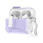 For AirPods Pro 3 Magnetic Snap Cover Earphone Protective Cover(White Light Purple)