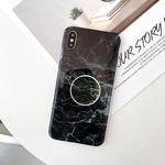 For iPhone XR Glossy Marble Folding Bracket Anti-drop TPU Case(Z24)