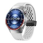 For Huawei Watch GT 6 Pro Holes Magnetic Folding Black Clasp Silicone Watch Band(White)