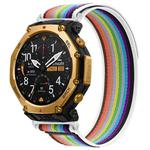 For Amazfit T-Rex 3 Pro Wild Path Loop Nylon Hook and Loop Fastener Watch Band(White Colorful)