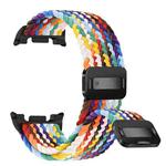 For Samsung Galaxy Watch8 / Watch8 Classic Magnetic Snap Elastic Nylon Braided Watch Band(Rainbow)