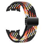 For Samsung Galaxy Watch8 / Watch8 Classic Magnetic Snap Elastic Nylon Braided Watch Band(Black Rainbow)